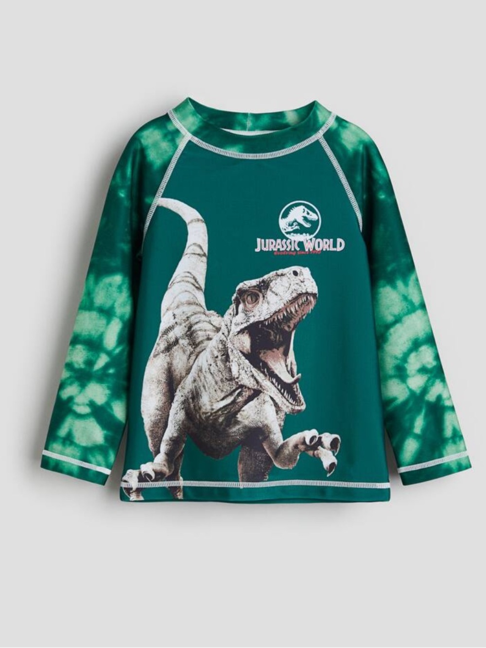 H&M Boys Jurassic World Tie-Dye Long Sleeve Rash Guard Swim Shirt